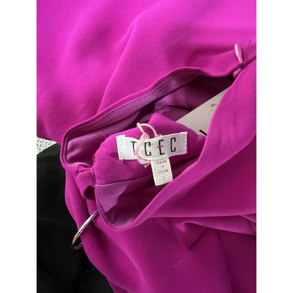TCEC Square D Pink Draped Sleeveless Mini Dress Size L NWOT – Hot Fuchsia Chic - Picture 10 of 11